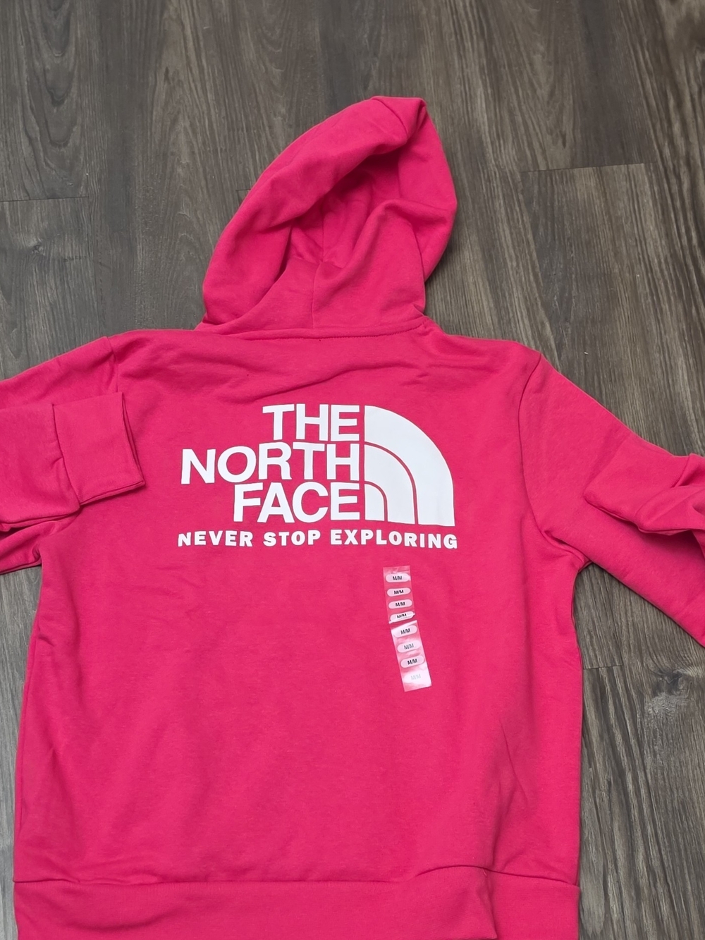 BWT The North Face Womens Pink Logo Hoodie - Never Stop Exploring Sz Medium